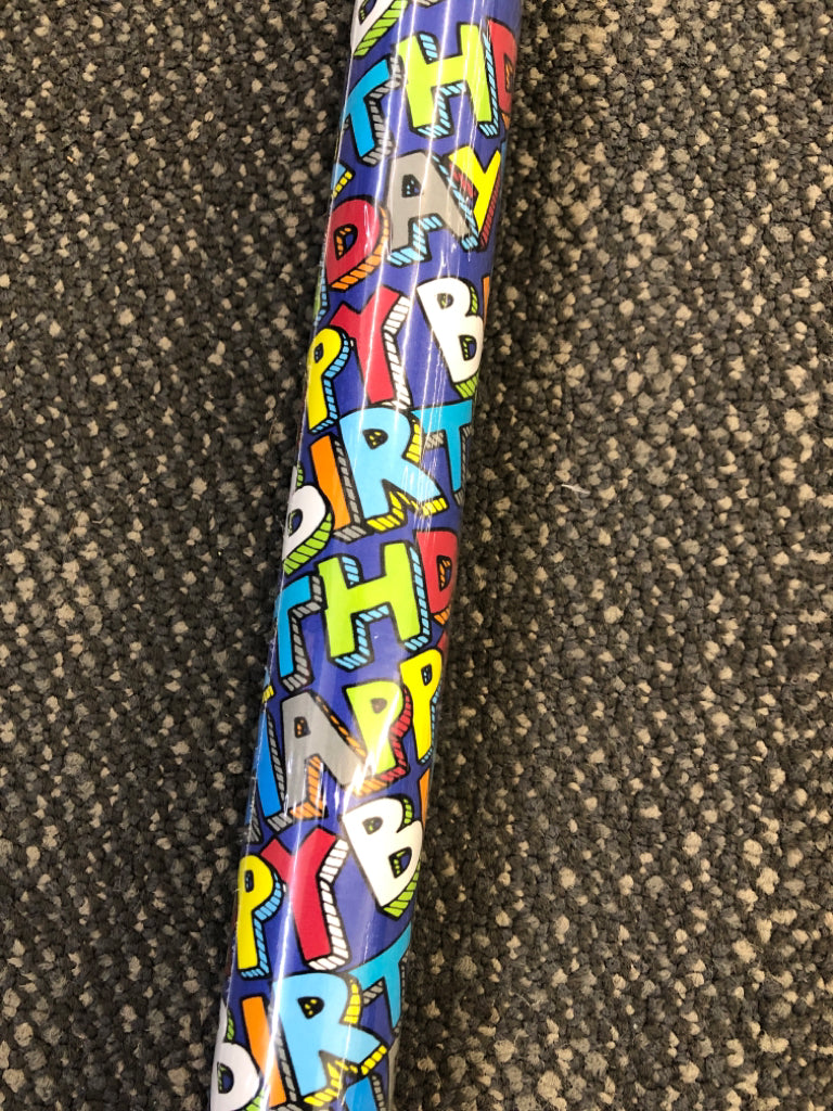NEW HAPPY BIRTHDAY WRAPPING PAPER ROLL.