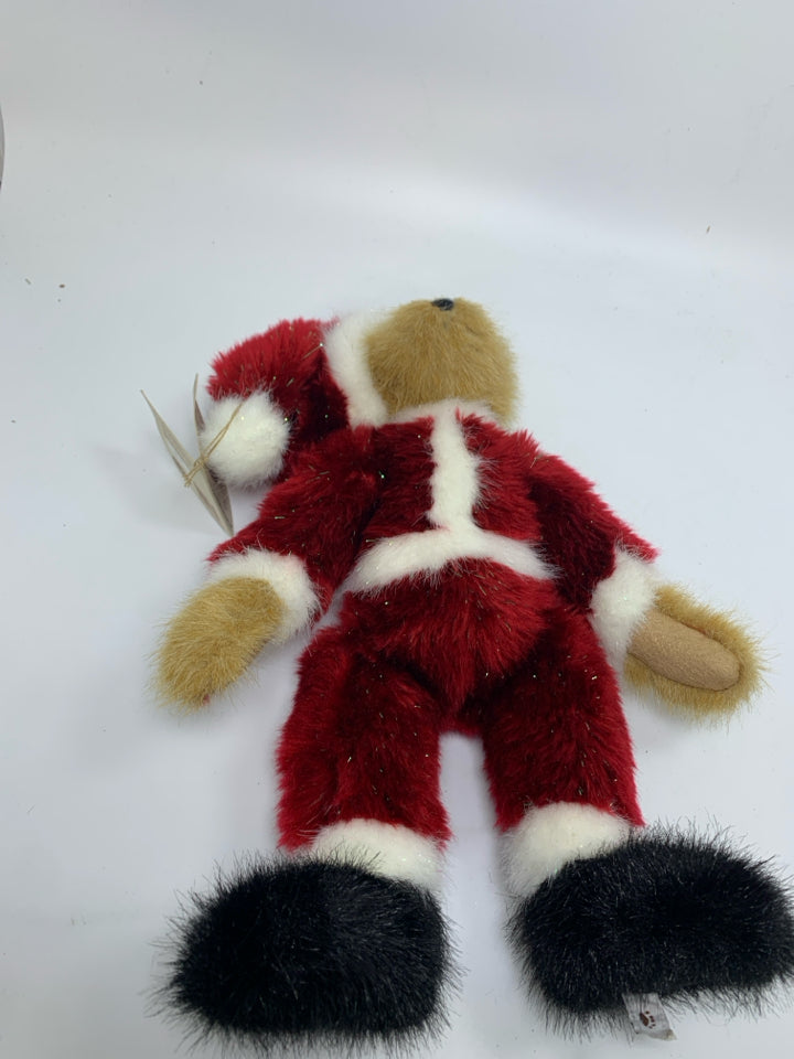 BOYDS BEAR IN SANTA SUIT.