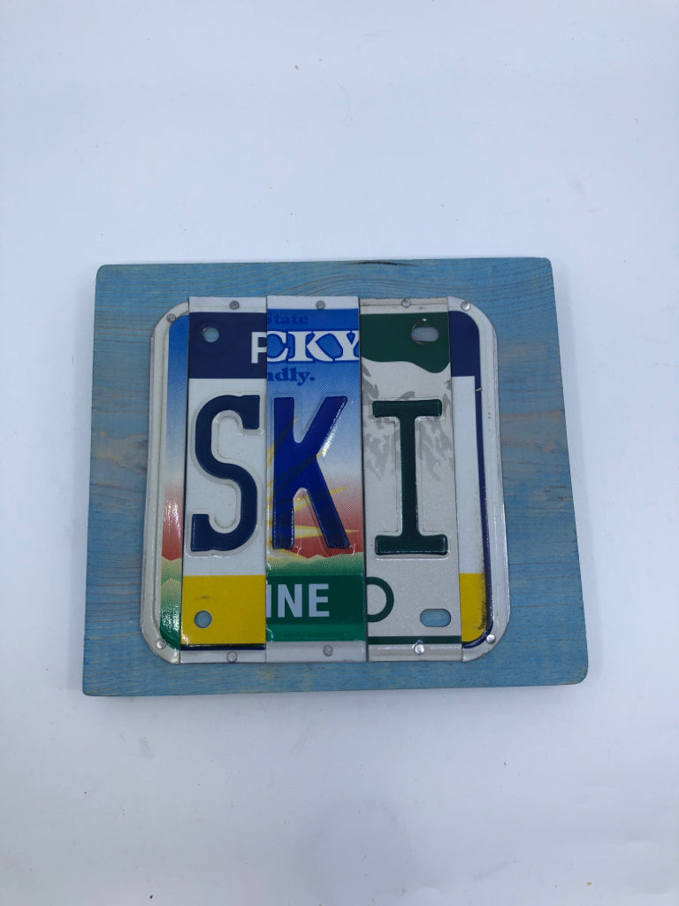 SKI LICENSE WALL HANGING.