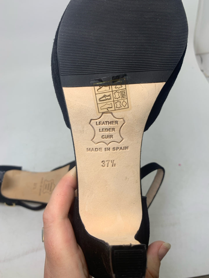 Sargasso & Grey Suede Buckle Mary Jane Heels