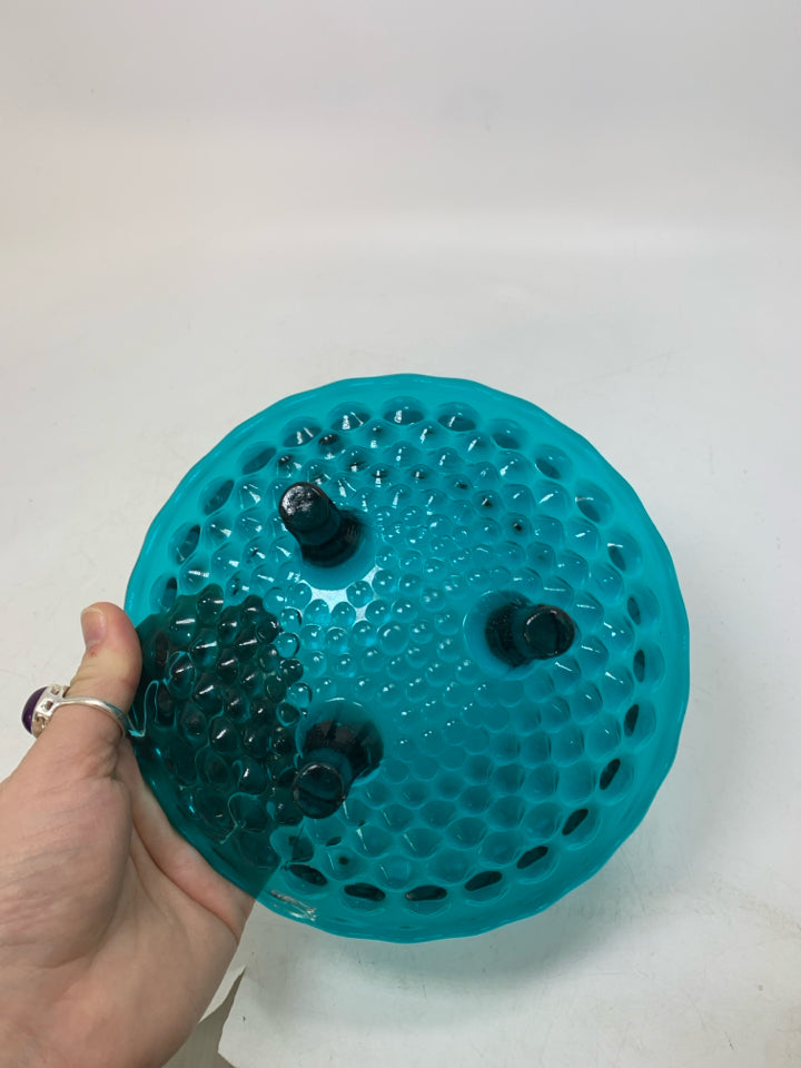 VTG FOOTED BUBBLE GLASS SHALLOW CATCH ALL.