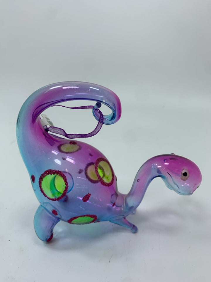 NWT DINO PURPLE GLASS ORNAMENT - PIER 1.