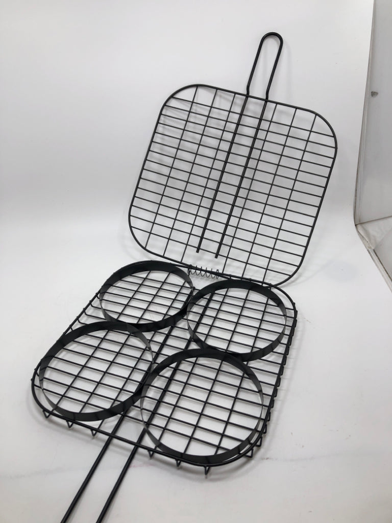 METAL GRILL BURGER BASKET.