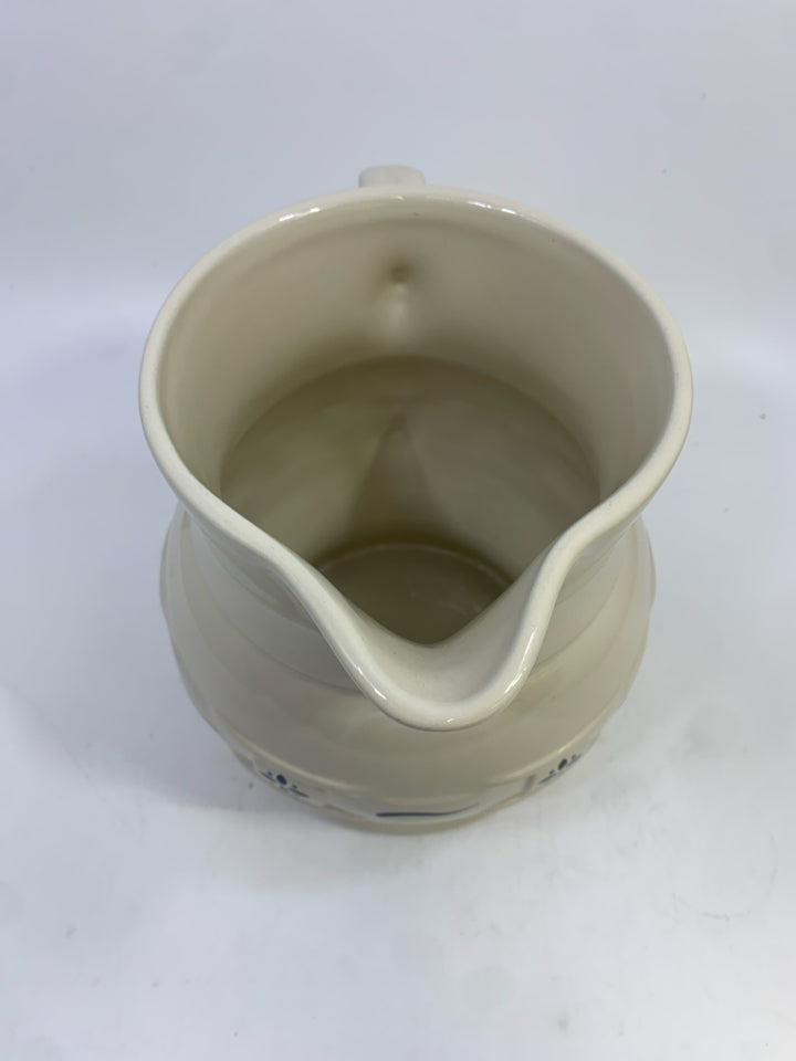 POTTERY WOVEN TRADITIONS PITCHER - HERITAGE BLUE