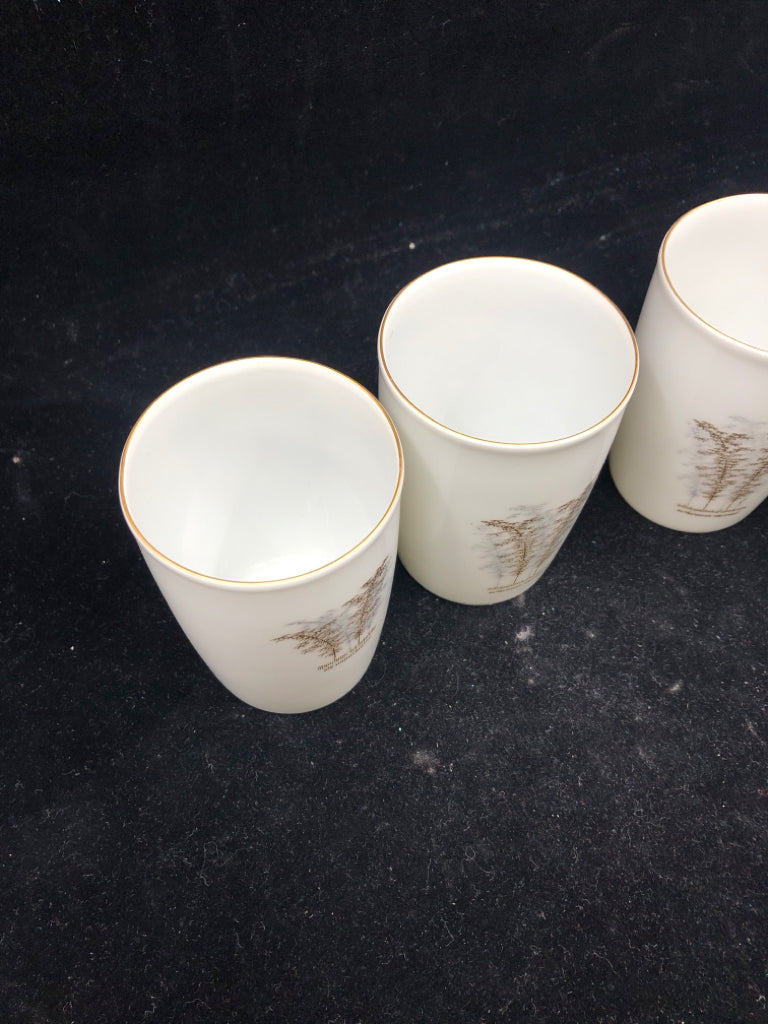 4 VTG WHITE GOLD JUICE GLASSES- JAPAN.