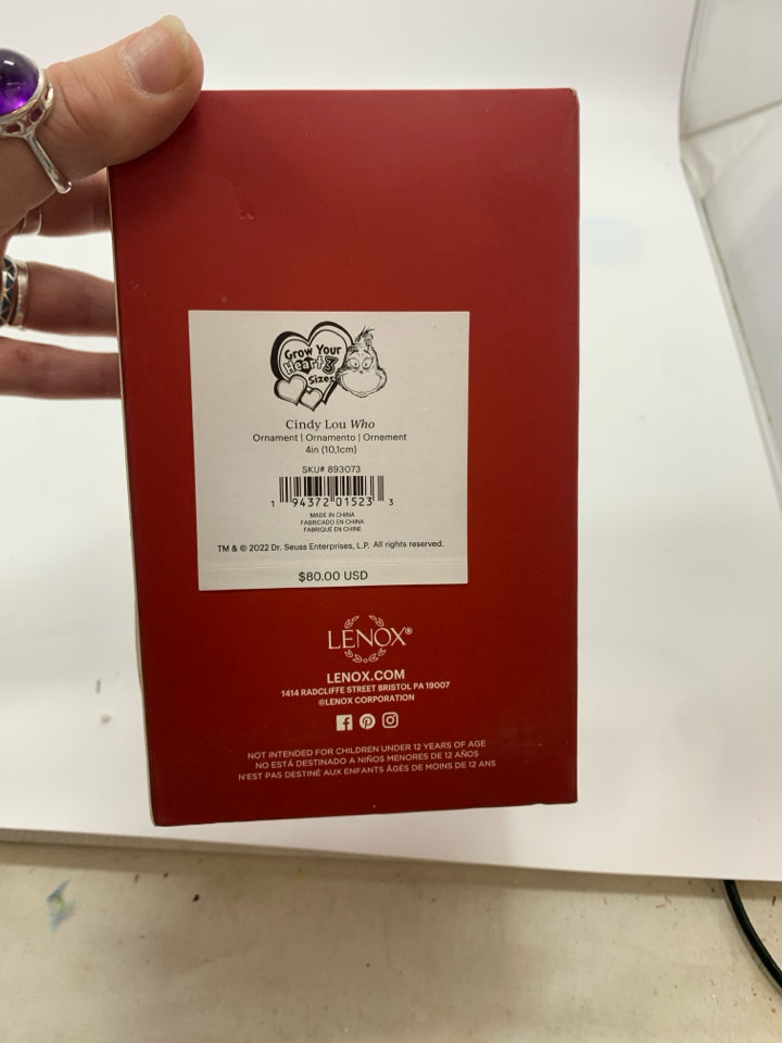 NIB LENOX CINDY LOU WHO ORNAMENT.