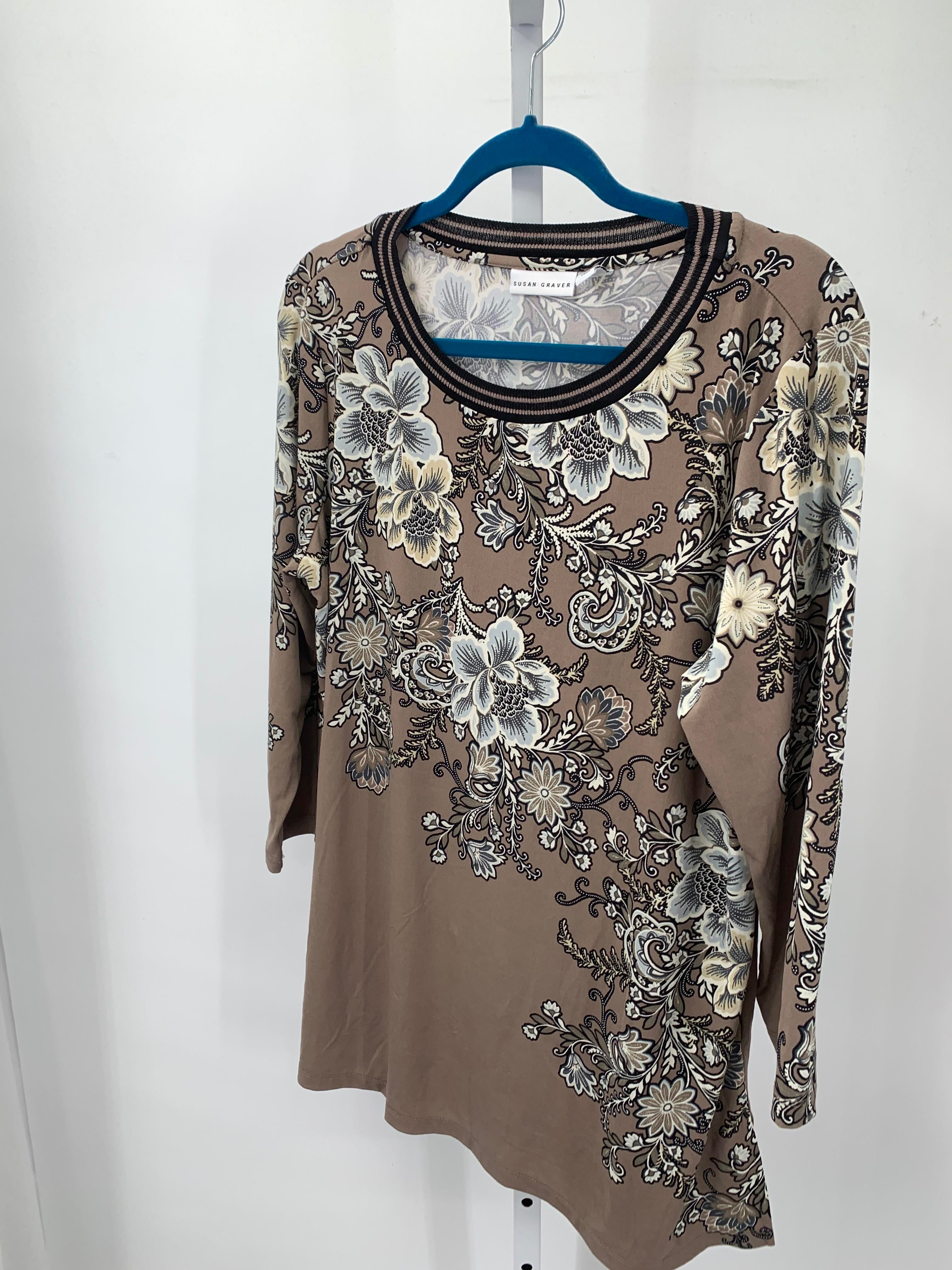 Susan Graver Size Large Misses 3/4 Sleeve Shirt