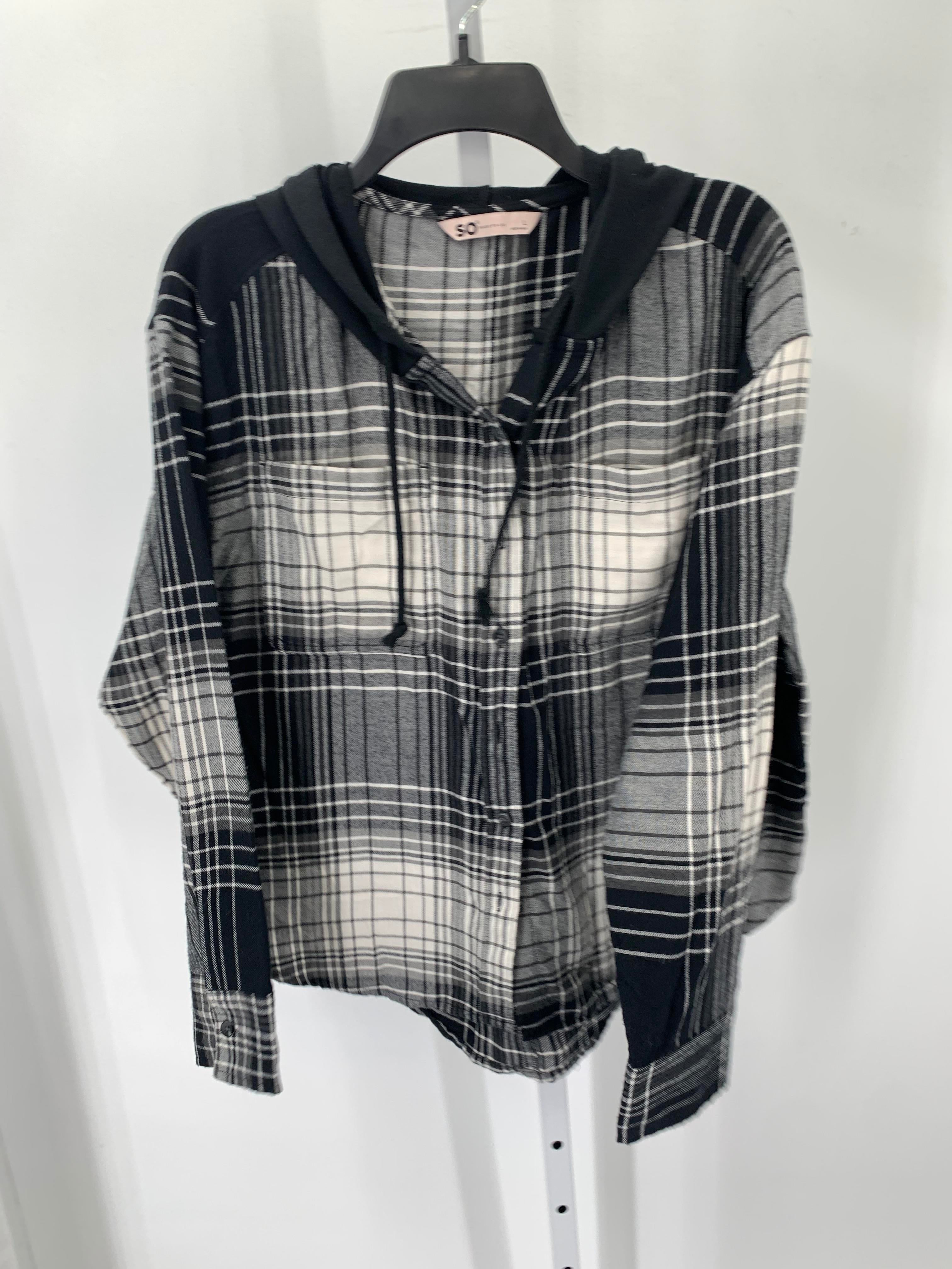 SO Size Large Juniors Long Sleeve Shirt