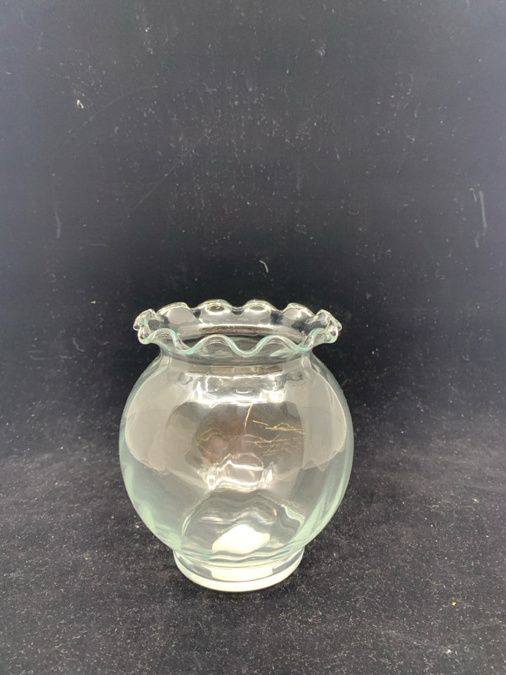 FISH BOWL WAVY EDGE VASE.