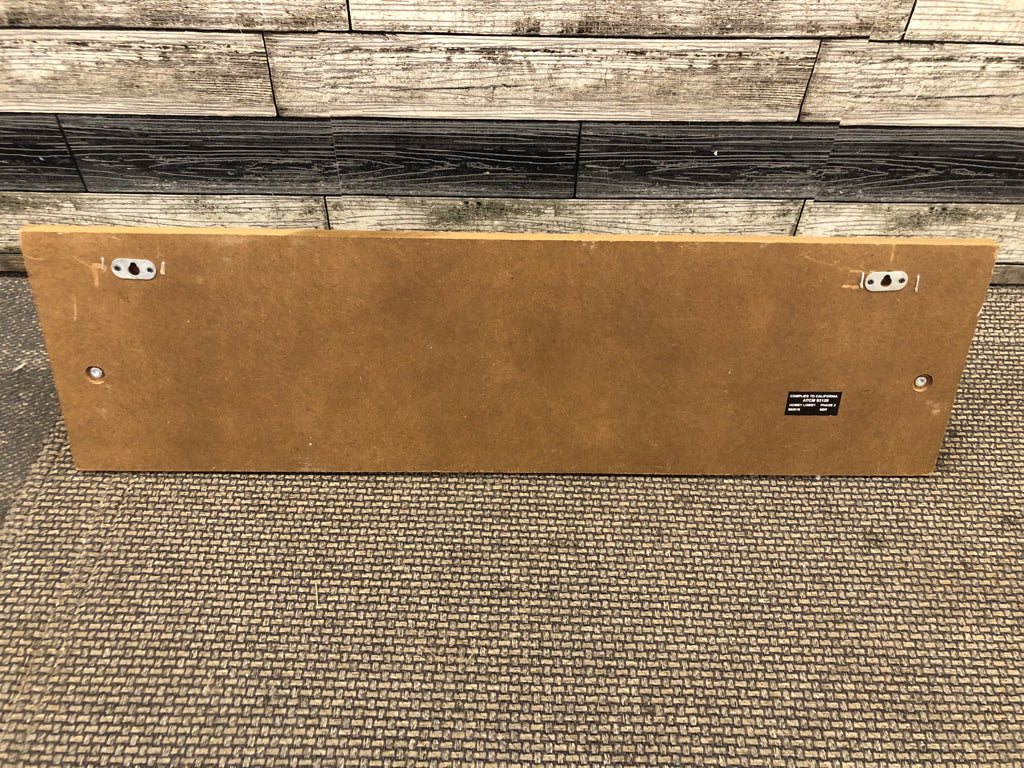WOOD SPORTS SHELF W/METAL, BURLAP NET.