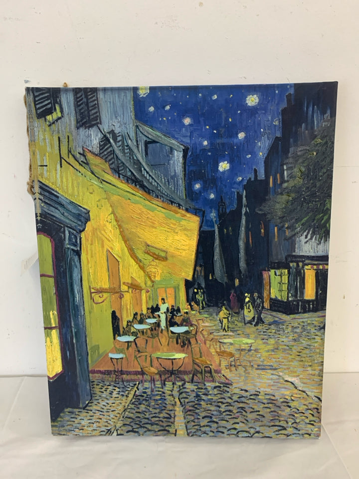 VAN GOGH "CAFE TERRACE AT NIGHT" REPRODUCTION CANVAS.