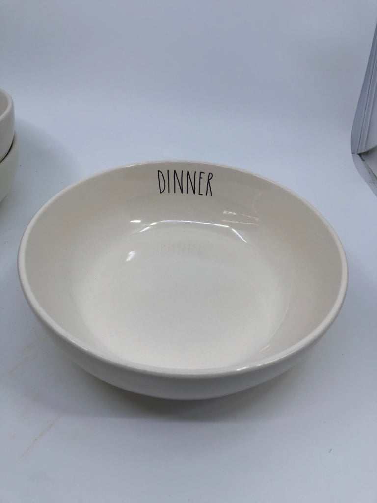 3 FEAST,DINNER,YUM SHALLOW BOWLS.