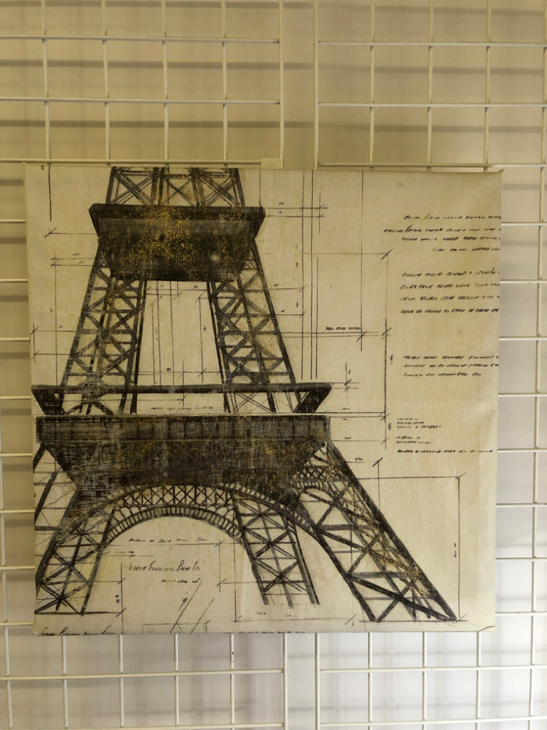 EIFFEL TOWER CLOSE UP CANVAS.