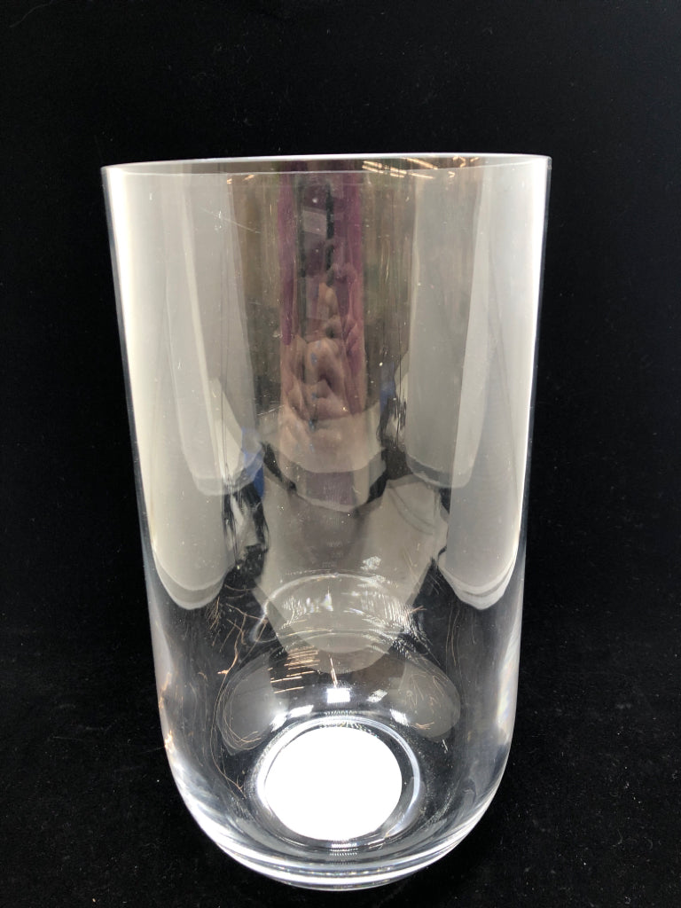 CLEAR HURRICANE GLASS VASE.
