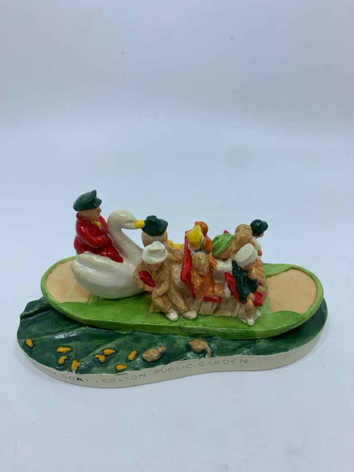 VTG SEBASTIAN MINIATURES SWAN BOAT FIGURINE.
