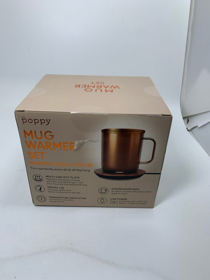 NIB MUG WARMER SET ROSE GOLD.