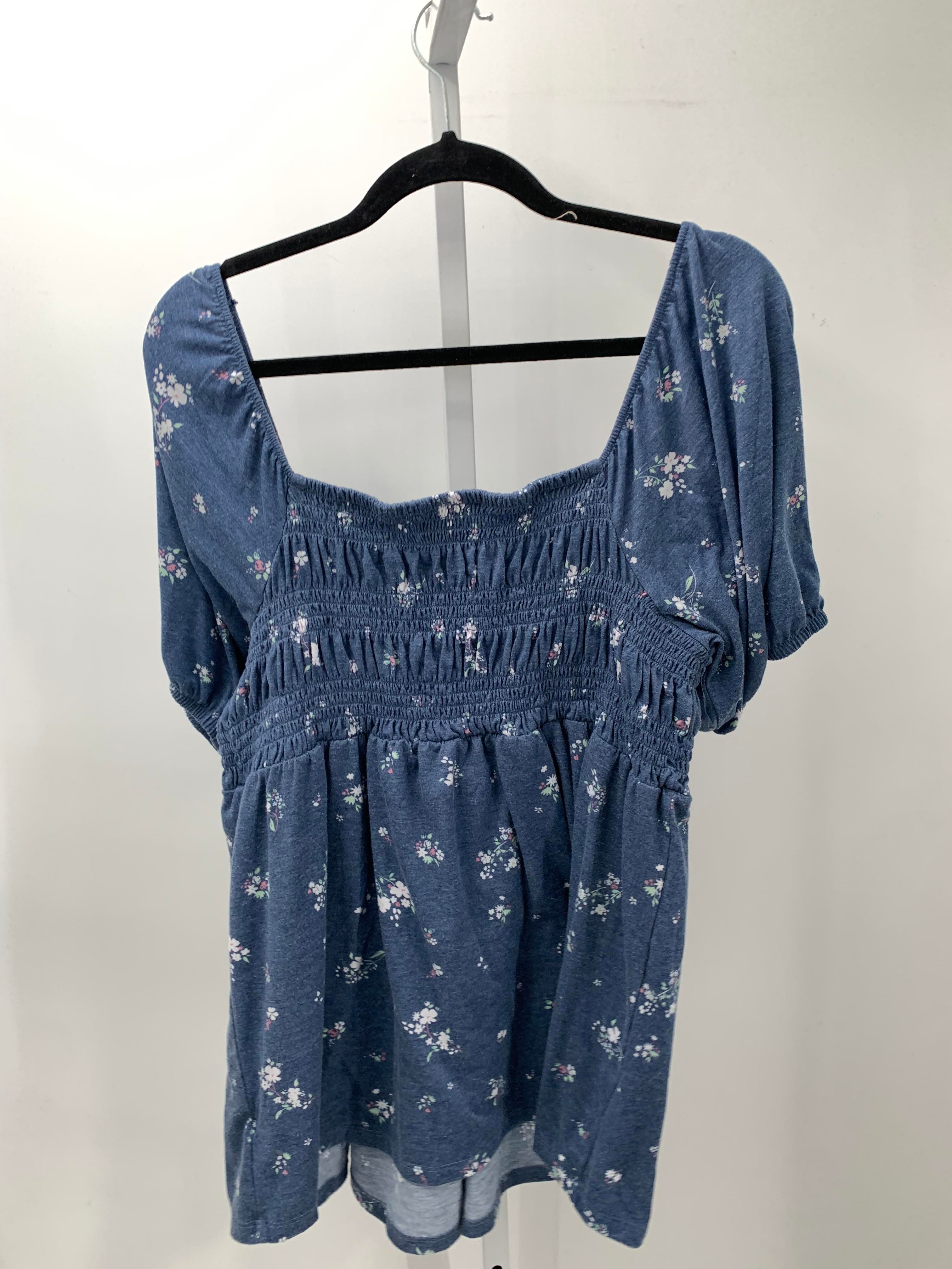 a:glow Blue Size Extra Large Maternity Short Sleeve Shirt