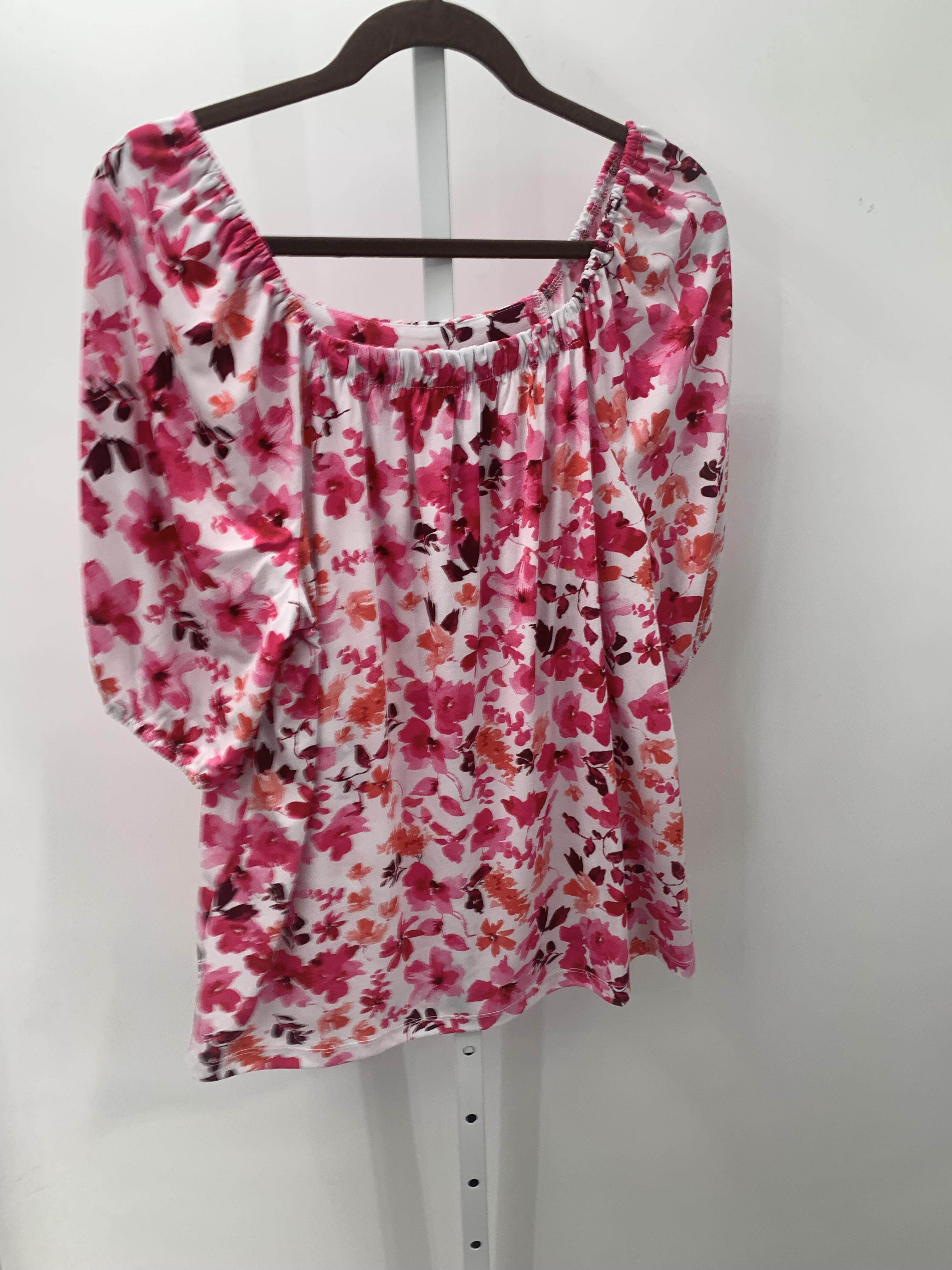 Susan Graver Size Large Misses Short Sleeve Shirt