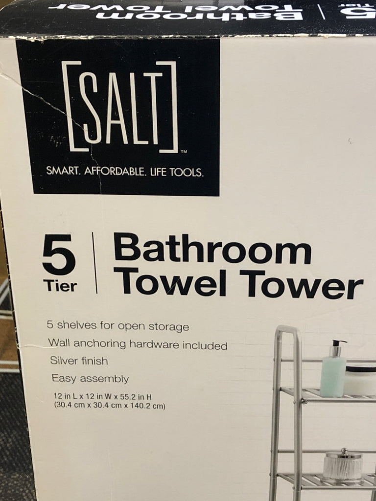 NIB 5 TIER BATHROOM TOWEL TOWER