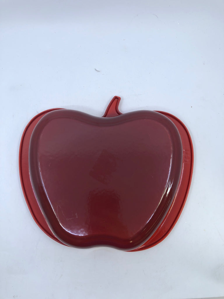 RED APPLE CAST IRON BAKING DISH-LE CREUSET.