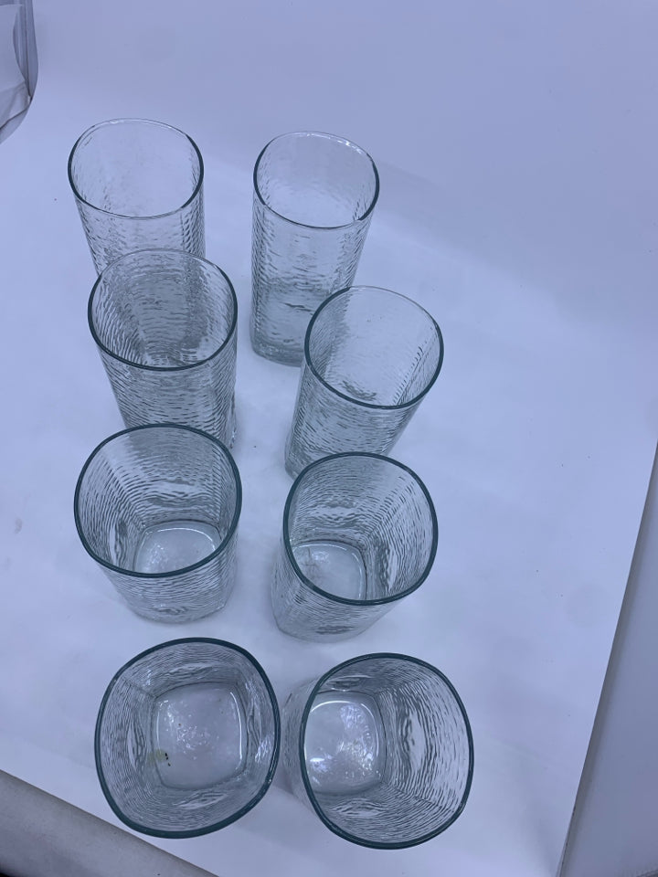 8 SQUARE BOTTOM GLASSES.