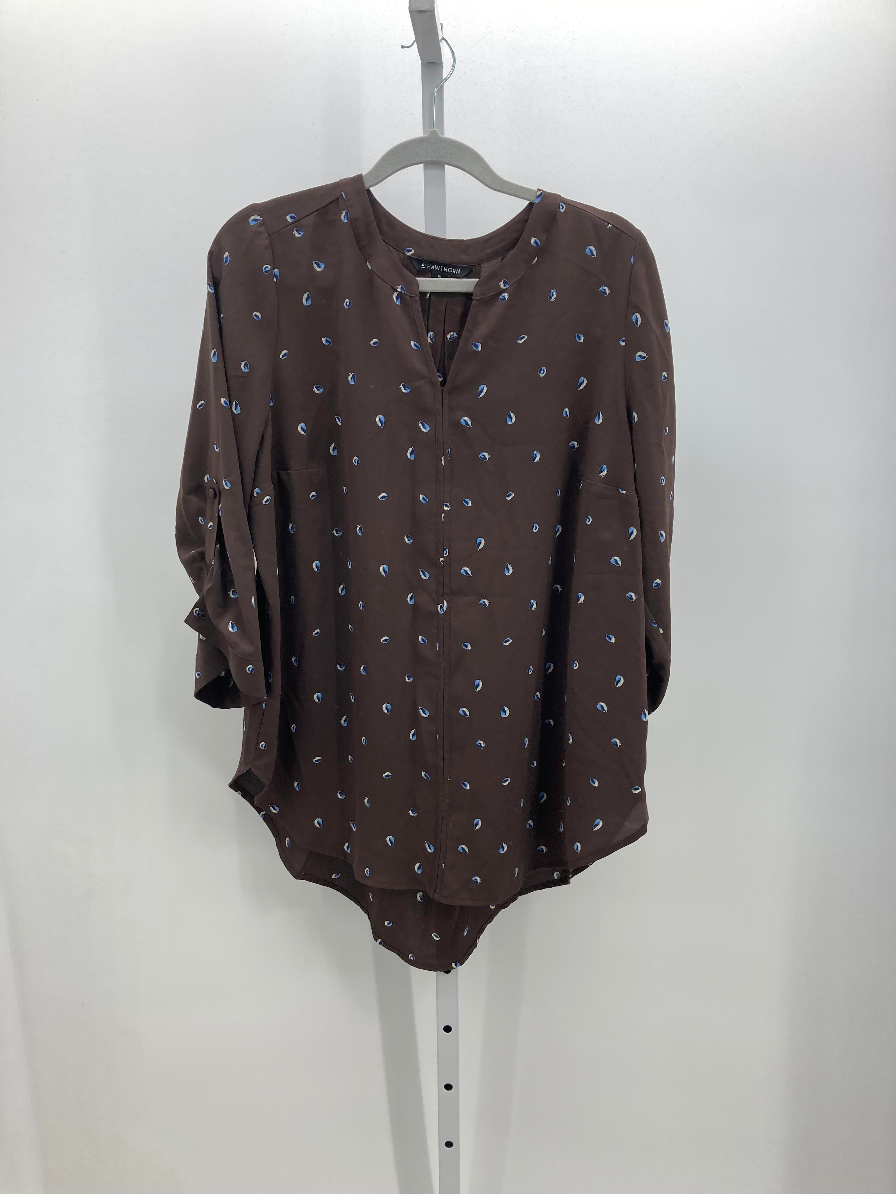 4 Him Size 1X Womens 3/4 Sleeve Shirt