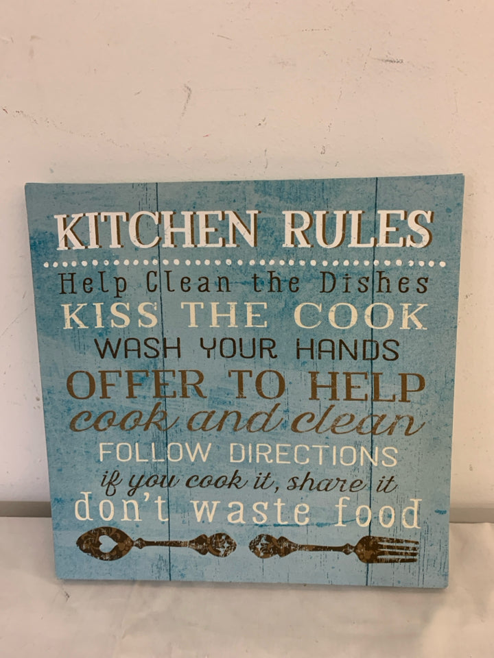 KITCHEN RULES CANVAS.