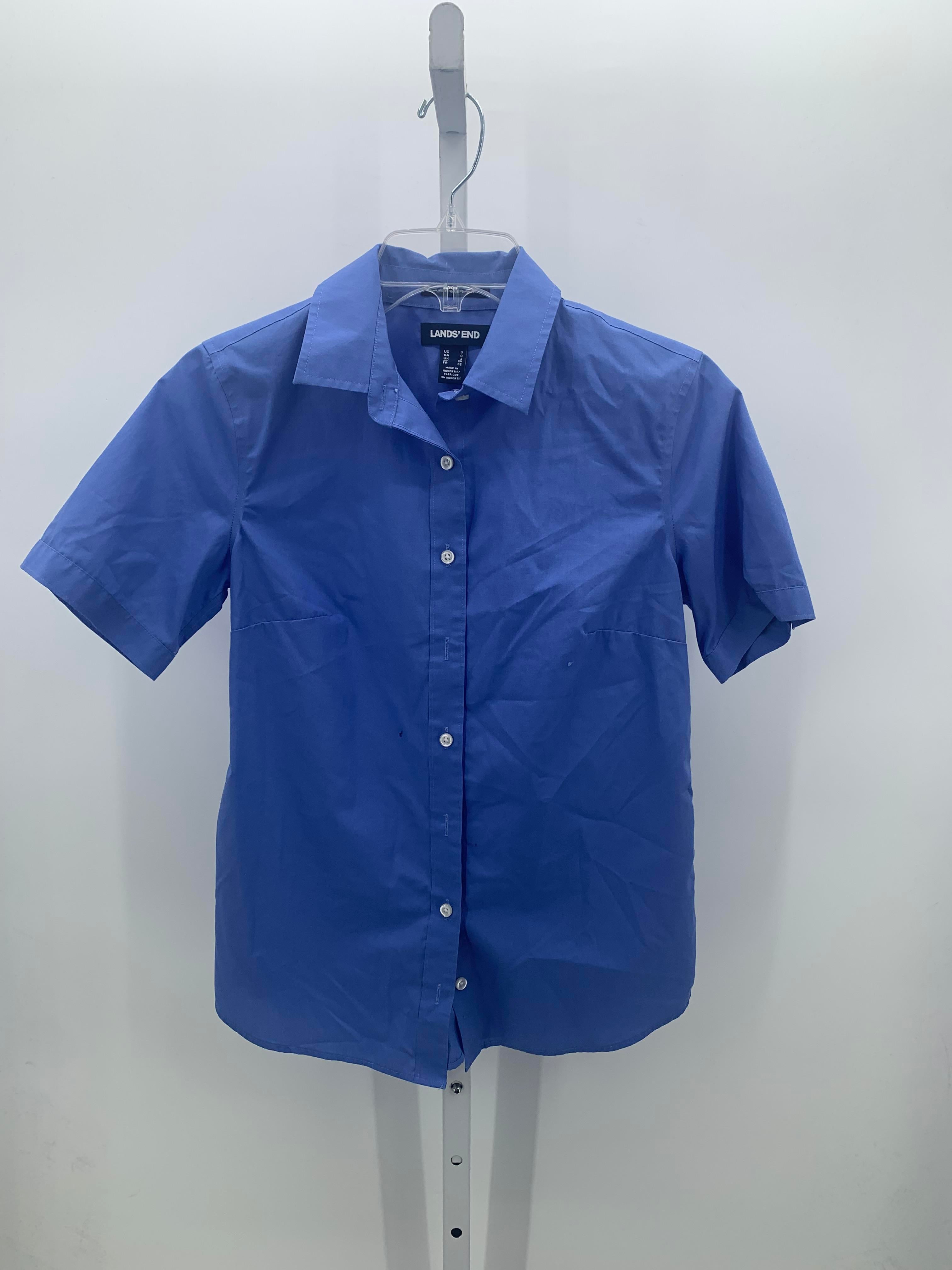 Lands End Size 0 Misses Short Sleeve Shirt