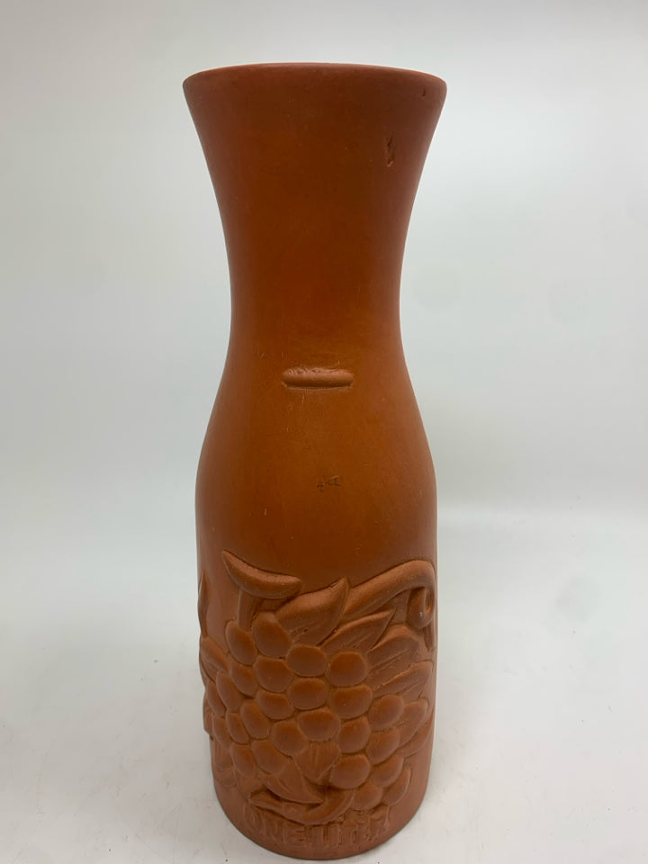 TERRA COTTA WINE DECANTER.