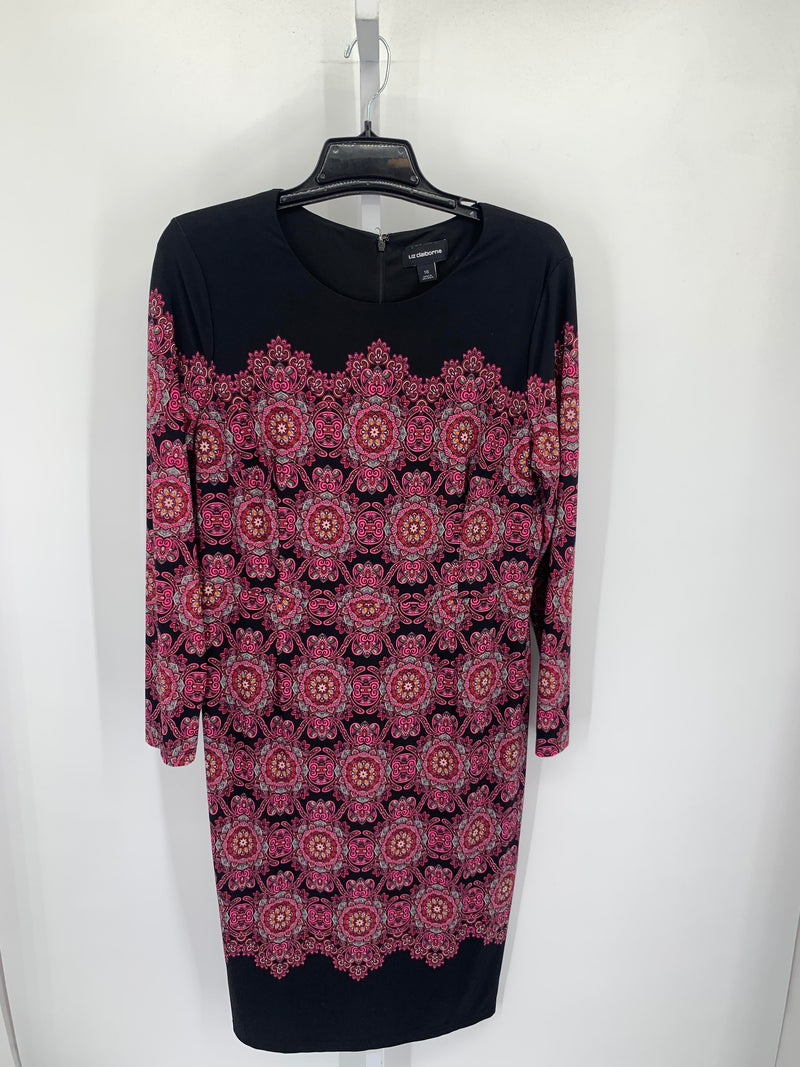 Liz Claiborne Size 16 Misses Long Sleeve Dress