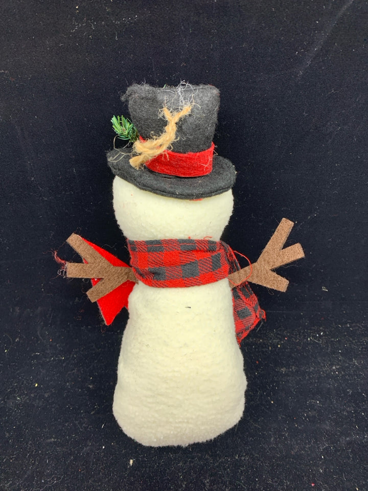 PLUSH SNOWMAN W RED SCARF.