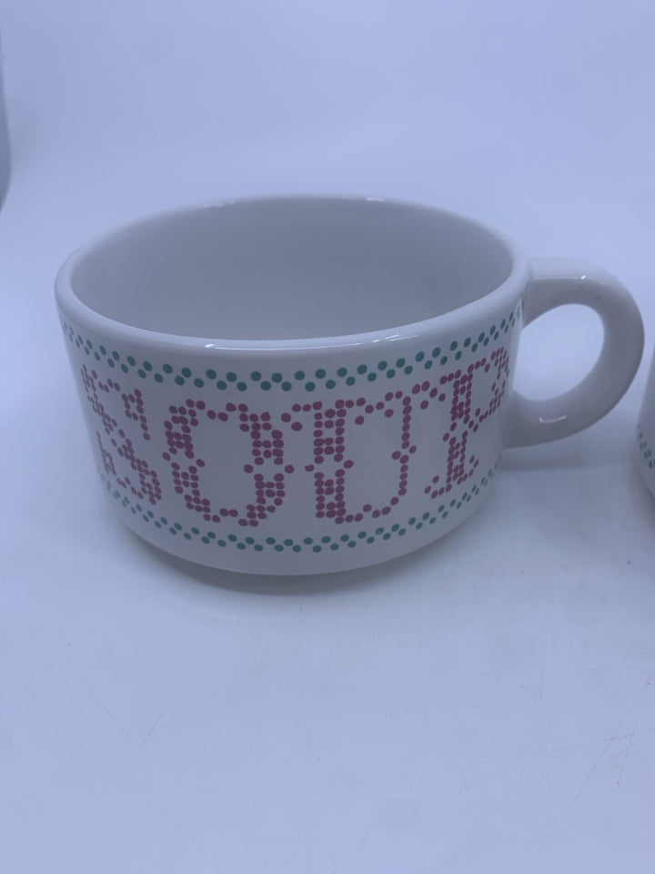 2 VTG SOUP MUGS.