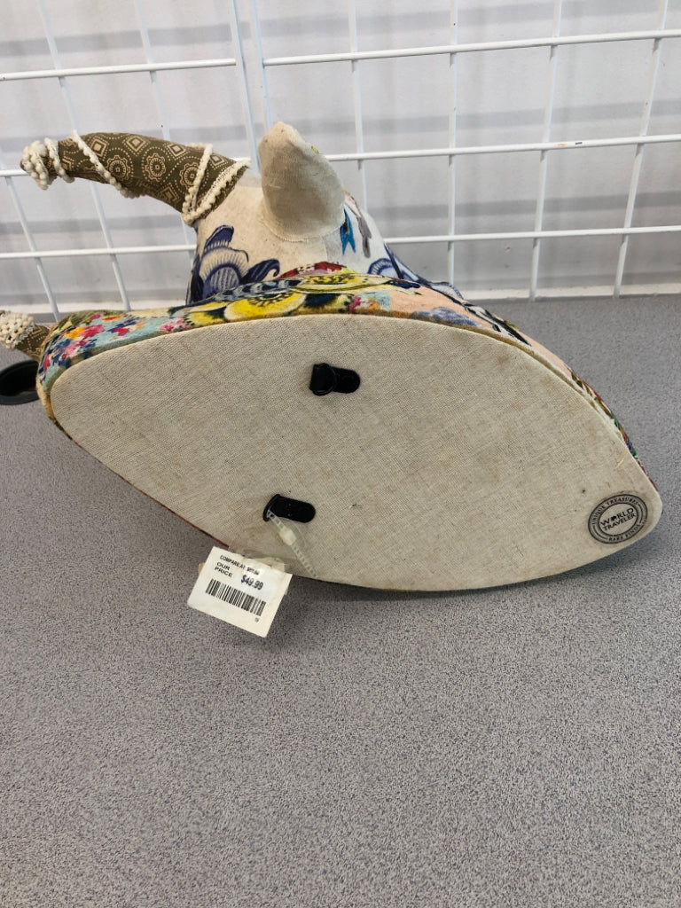 EMBROIDERED BOHO BULL FABRIC HEAD.