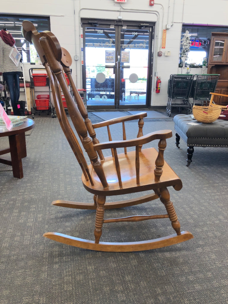 DARK WOOD ROCKING CHAIR *MINOR WARE*.