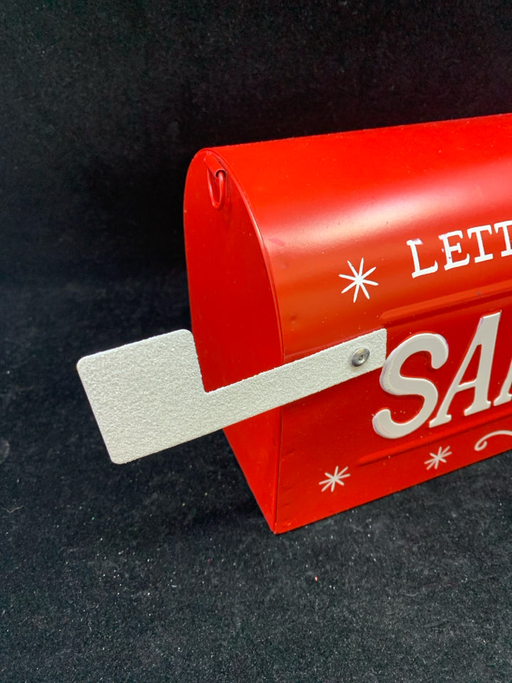 RED METAL "LETTERS TO SANTA" MAILBOX.