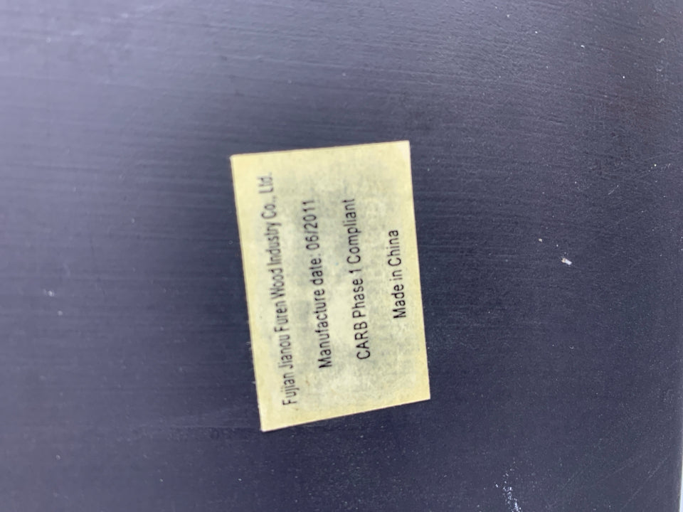 BLACK WOOD DISTRESSED MIRROR TRAY.