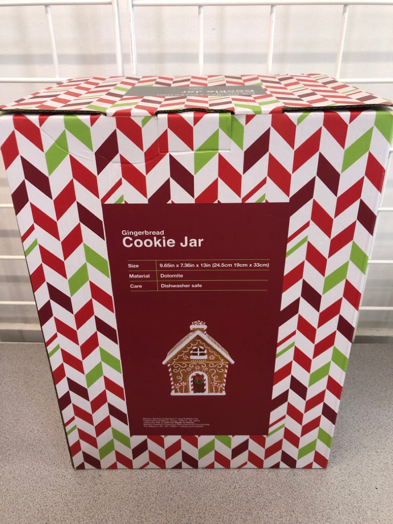 NIB GINGERBREAD COOKIE JAR.