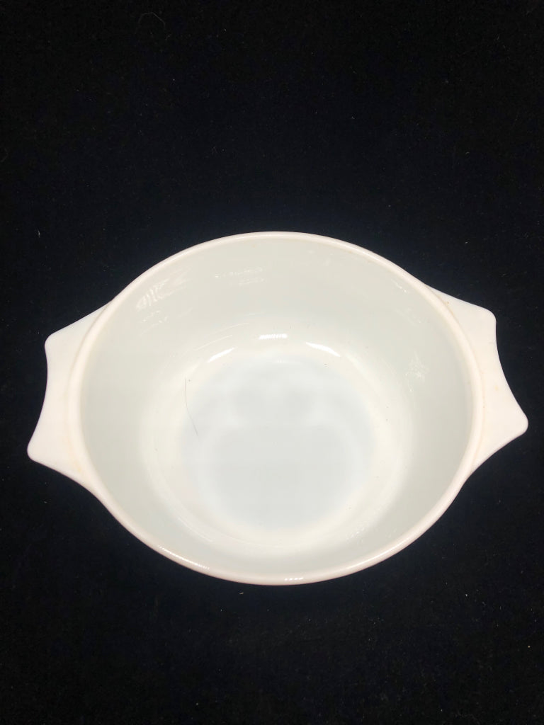 MD BLUE IRIS PYREX CASSEROLE DISH.