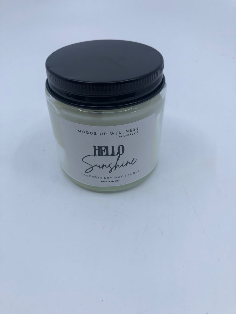 NEW MOODS UP WELLNESS LAVENDER SOY CANDLE.