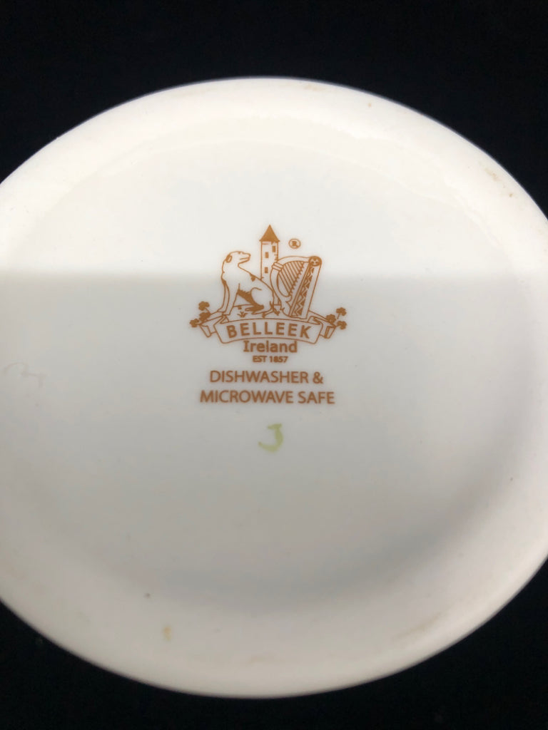 WOVEN STYLE "HIMSELF" IRISH MUG BELLEEK.