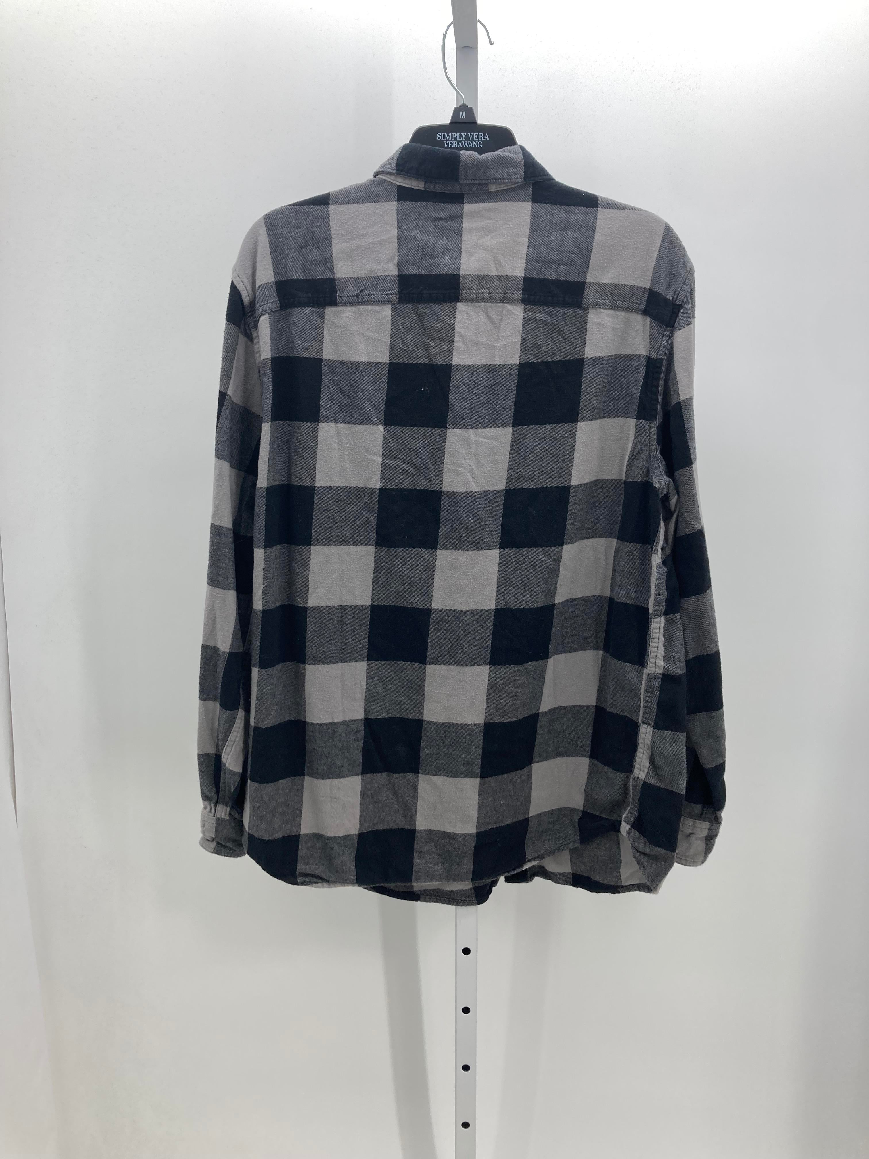 BLACK PLAID BTN DOWN