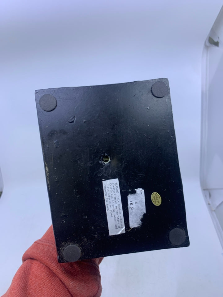 LIGHT WEIGHT BRUSHED GOLD HORSE HEAD ON BLACK STAND.