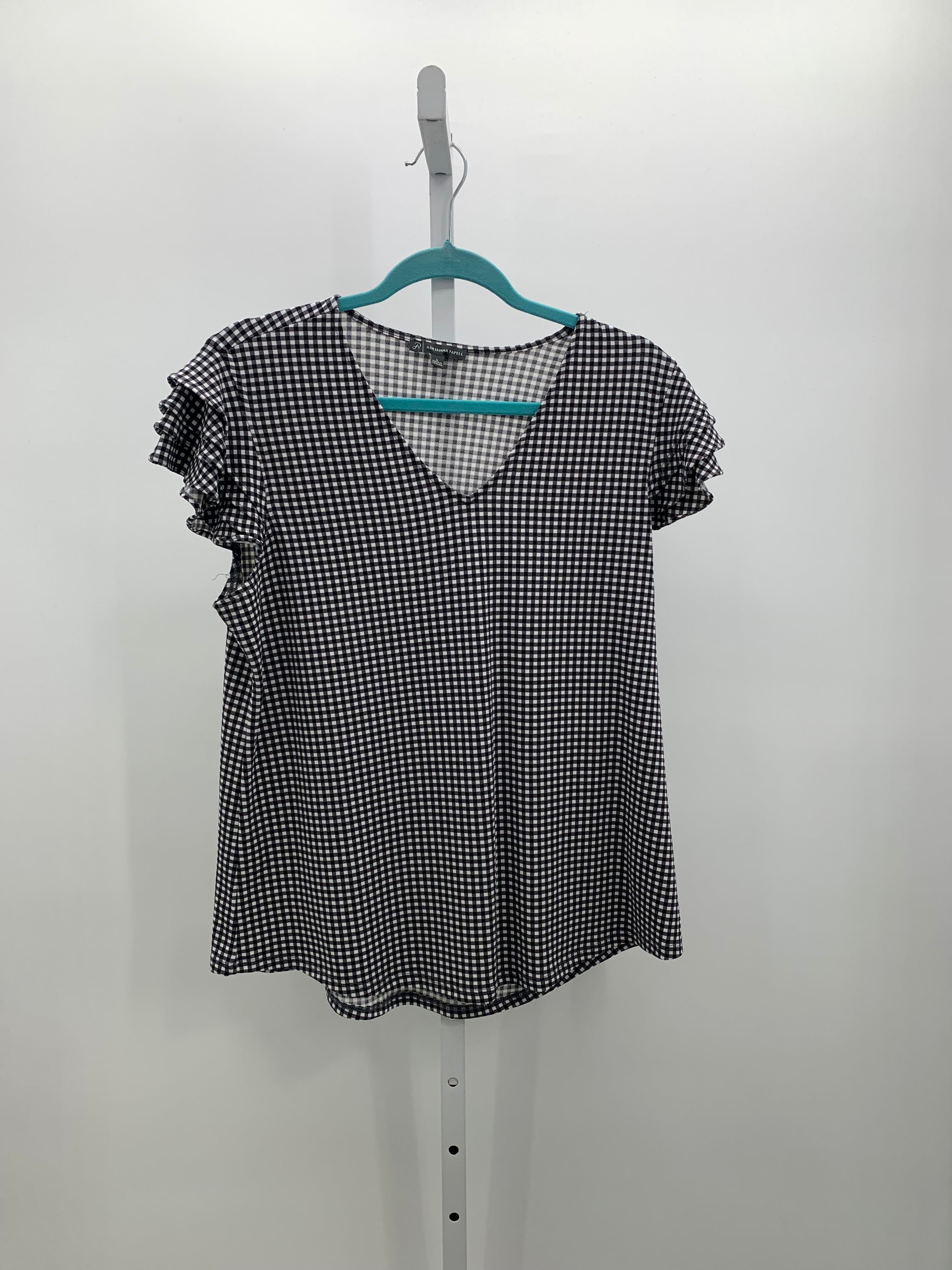Adrianna Papell Size Large Misses Short Sleeve Shirt