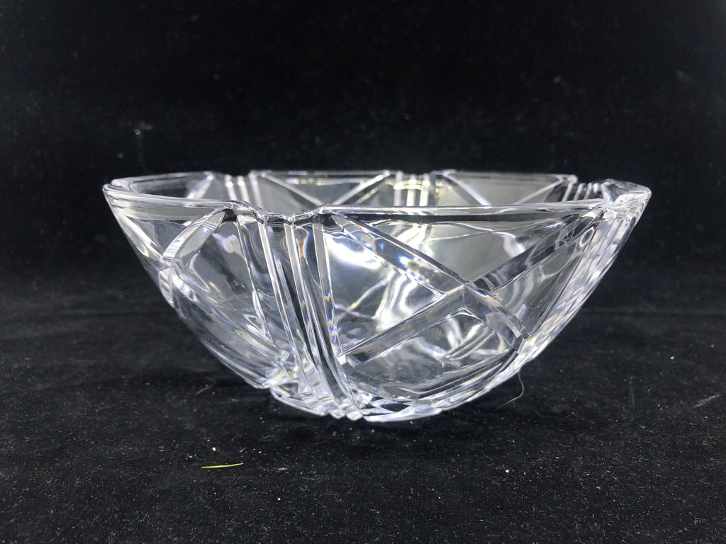 CUT GLASS X PATTERN BOWL.