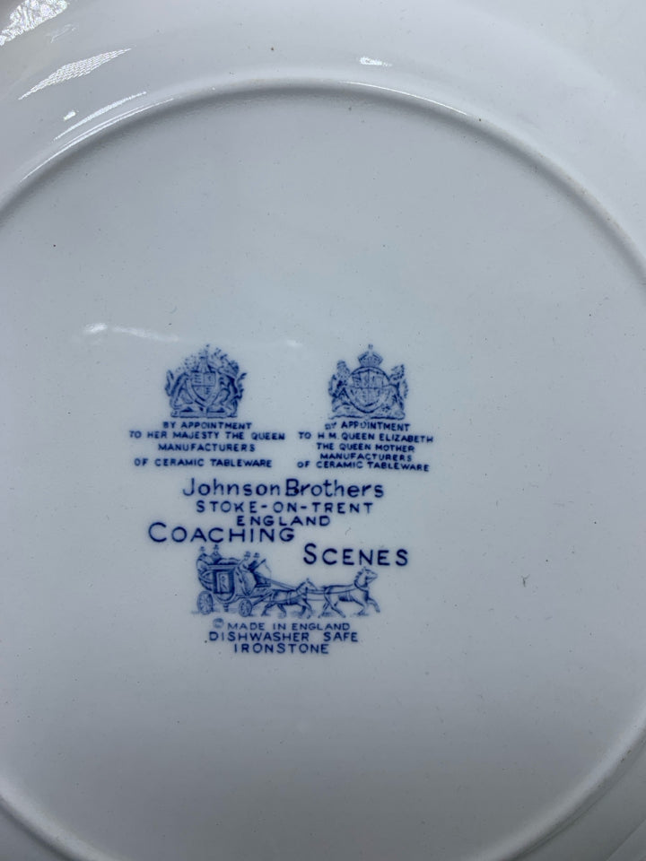 VTG BLUE/WHITE PLATE W/ RIBBED EDGE.