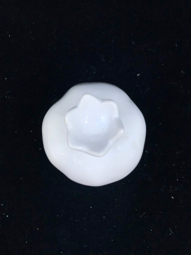 WHITE CERAMIC POMEGRANATE.