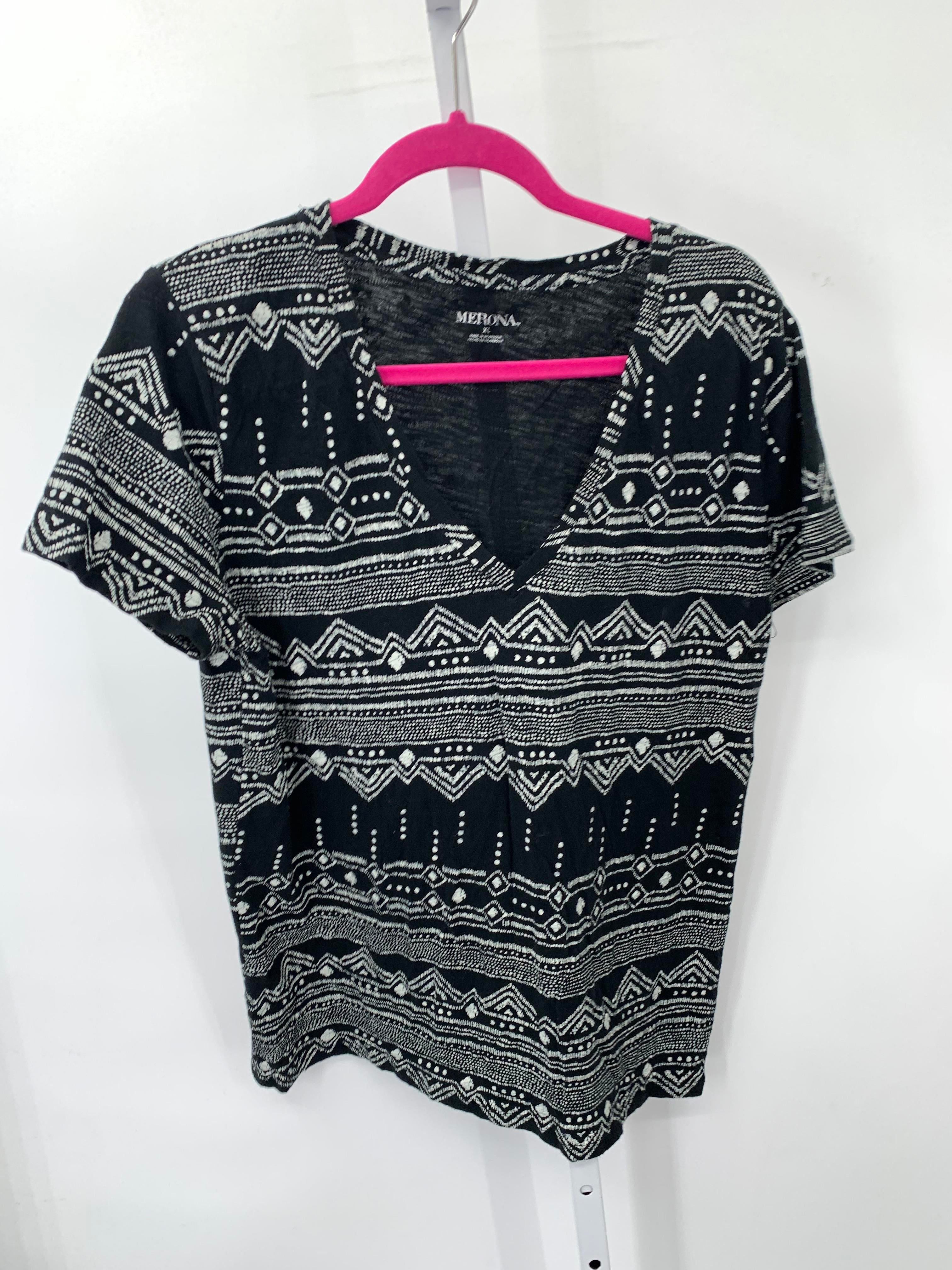 Merona Size Extra Large Misses Short Sleeve Shirt