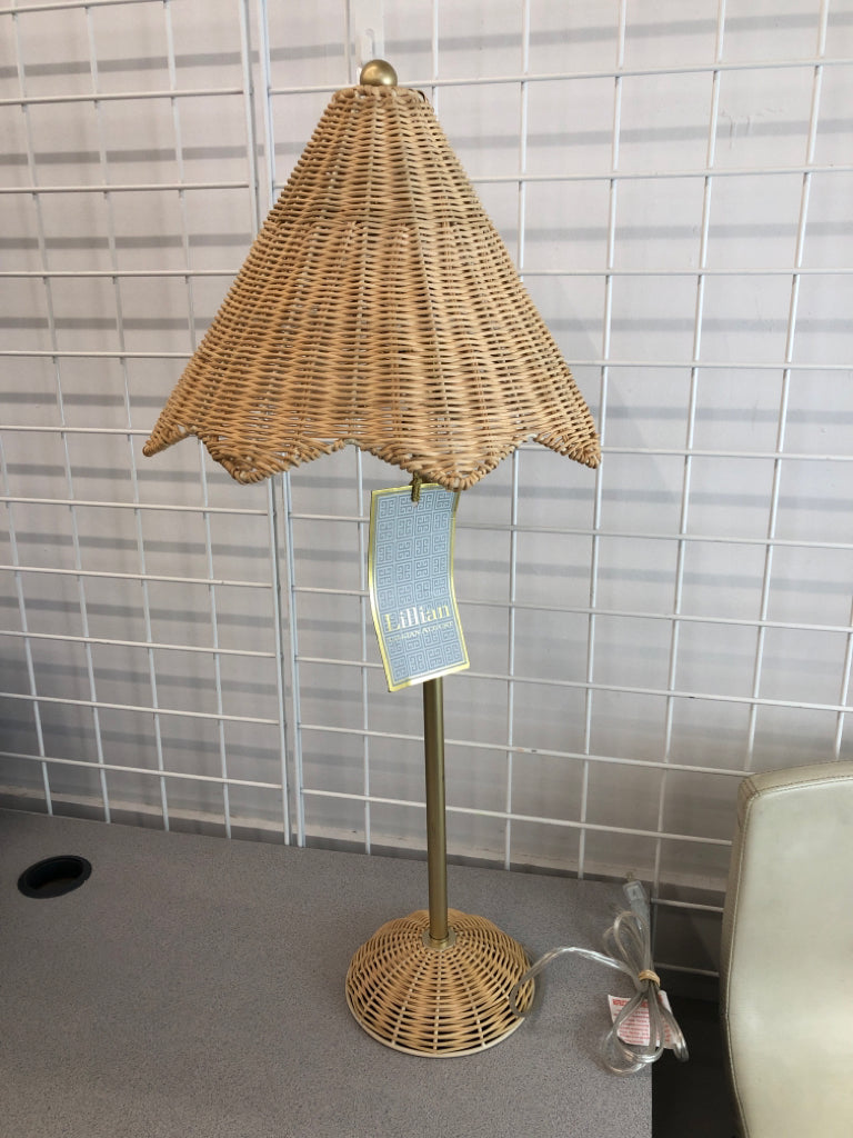 NWT LILLIAN AUGUST WICKER LAMP.
