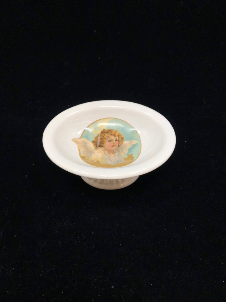ANGEL PRINTED PEDESTAL SOAP DISH.