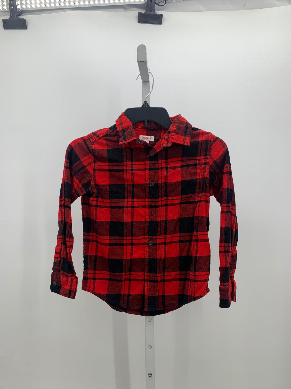 BLACK PLAID BTN DOWN